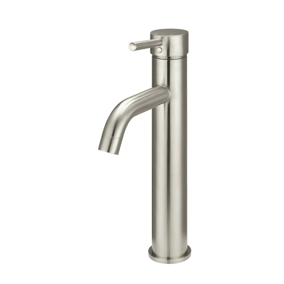 Meir Round Tall Curved Basin Mixer - Brushed Nickel MB04-R3-PVDBN