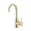Meir Round Gooseneck Basin Mixer With Cold Start - PVD Tiger Bronze MB17-PVDBB