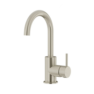 Meir Round Gooseneck Basin Mixer With Cold Start - Brushed Nickel MB17-PVDBN