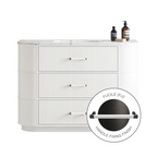Parisi Moda 1200 Floorstanding Matte White Cabinet with Handles - Fucile No Tap Hole