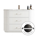 Parisi Moda 1200 Floorstanding Matte White Cabinet with Handles - Fucile One Tap Hole