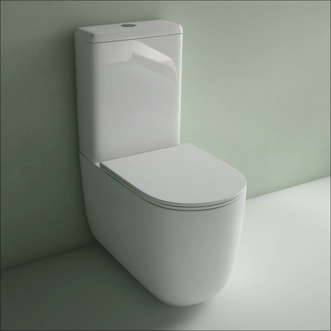 Studio Bagno Milady Rimless Gloss White Back To Wall Toilet Suite - MIL001