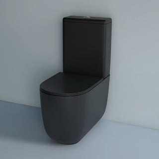Studio Bagno Milady Rimless Matte Black Back To Wall Toilet Suite - MIL001/MB
