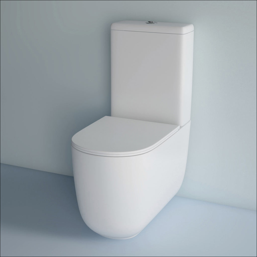 Studio Bagno Milady Rimless Matte White Back To Wall Toilet Suite - MIL001/MW