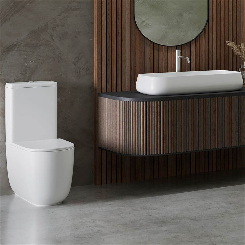 Studio Bagno Milady Rimless Matte White Back To Wall Toilet Suite - MIL001/MW