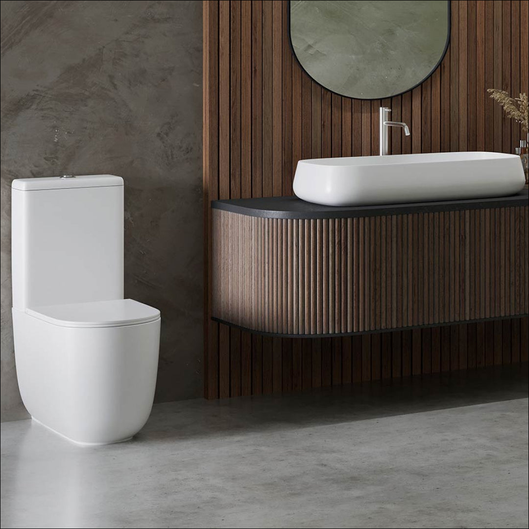 Studio Bagno Milady Rimless Matte White Back To Wall Toilet Suite - MIL001/MW