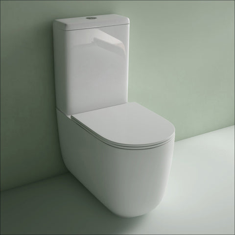 Studio Bagno Milady Rimless Gloss White Back To Wall Toilet Suite