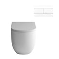 Studio Bagno Milady Wall Faced Toilet Package Includes Mechanical Expert Low Level Cistern & Matte White Button - MIL002 + 721006/MC + OL0659042