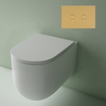 Studio Bagno Milady Wall Hung Toilet Including (Pneumatic) Oli 74 In Wall Cistern & Brass Button - MIL003/001/PN + OL0883246/BR