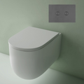 Studio Bagno Milady Gloss White Wall Hung Pan Including Pneumatic Expert Evo Low Level Under Bench Cistern & Gun Metal Button - MIL003/002/PN + OL0882567/GM