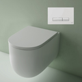 Studio Bagno Milady Gloss White Wall Hung Toilet Including Mechanical Expert Evo Low Level Under Bench Cistern & White Button - MIL003/002/MC + OL139184