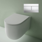 Studio Bagno Milady Gloss White Wall Hung Toilet Including Mechanical Oli 74 In Wall Cistern & Satin Chrome Button - MIL003/001/MC + OL0659046