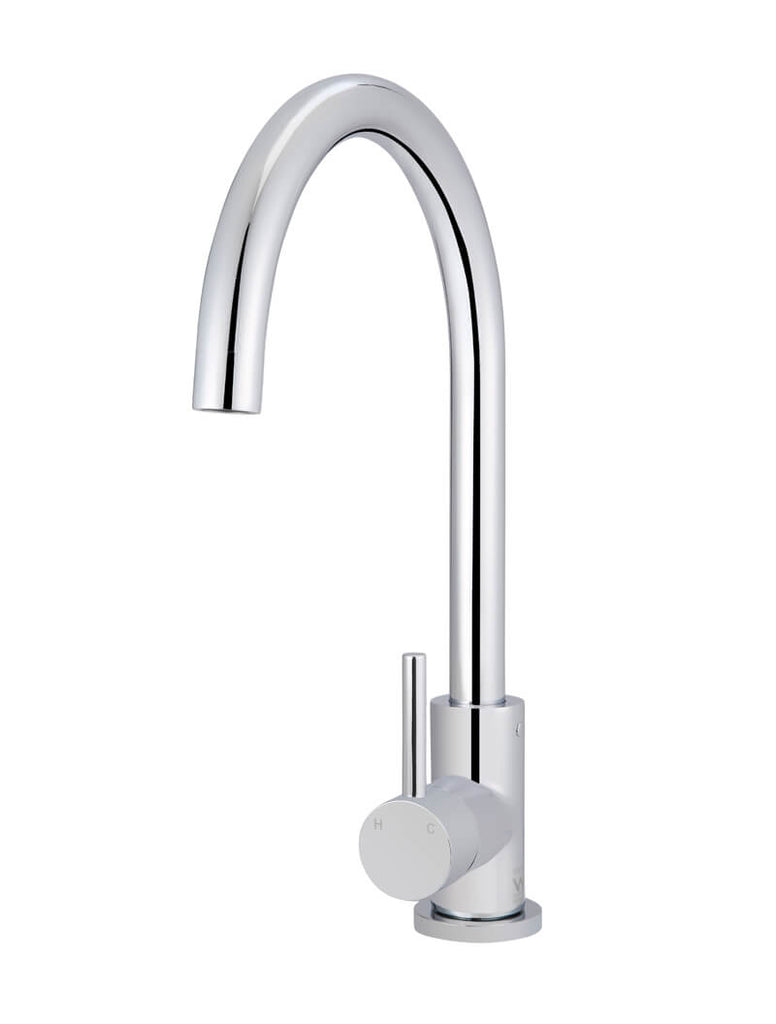 Meir Round Gooseneck Kitchen Mixer - Polished Chrome MK03-C