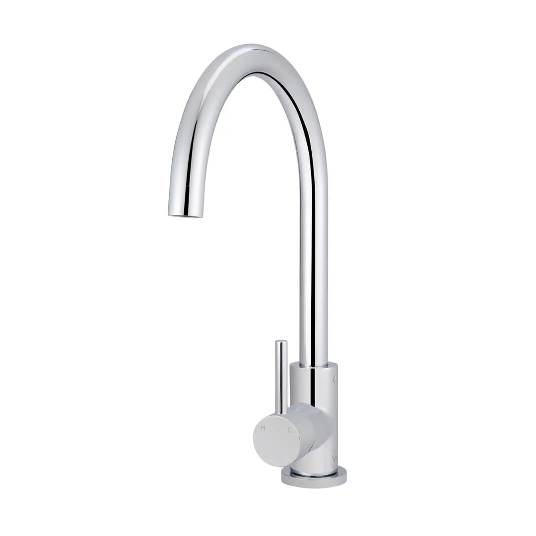 Meir Round Gooseneck Kitchen Mixer - Chrome - MK03-C
