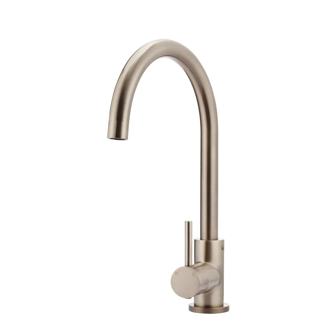 Meir Round Gooseneck Kitchen Mixer - Champagne - MK03-CH