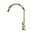 Meir Round Gooseneck Kitchen Mixer - PVD Tiger Bronze - MK03-PVDBB