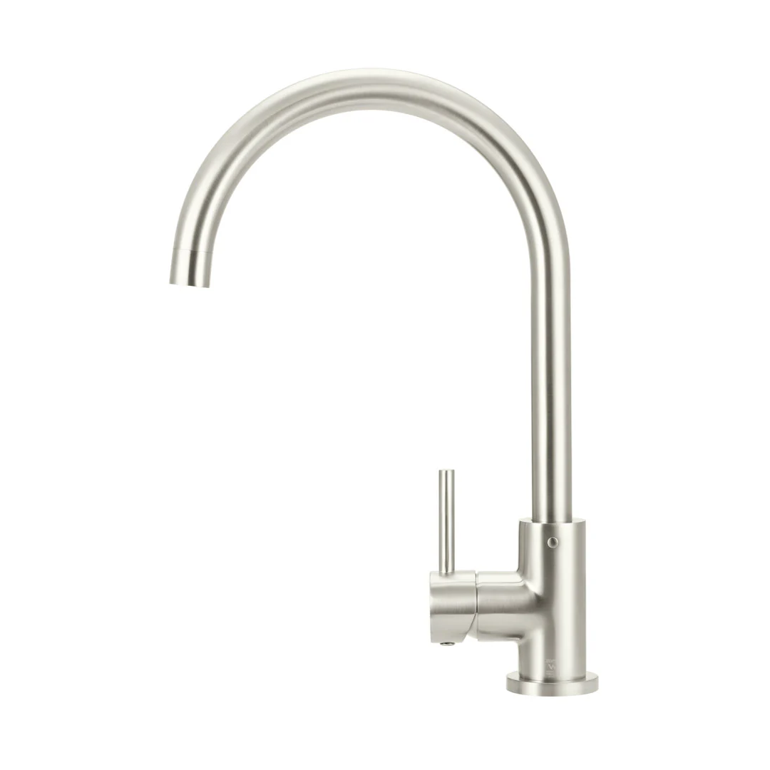 Meir Round Gooseneck Kitchen Mixer - PVD Brushed Nickel - MK03-PVDBN