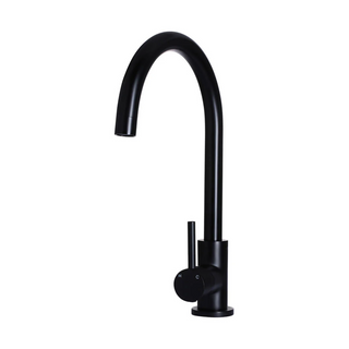 Meir Round Gooseneck Kitchen Mixer - Matte Black - MK03