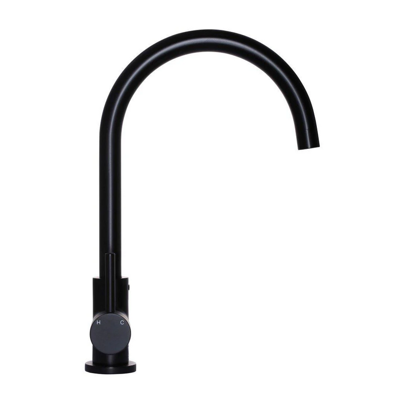 Meir Round Gooseneck Kitchen Mixer - Matte Black