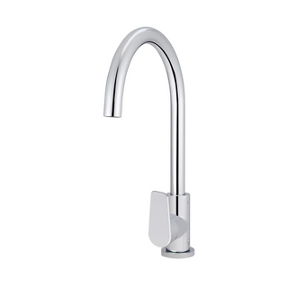 Meir Round Gooseneck Sink Mixer w/Paddle Hand - Chrome - MK03PD-C