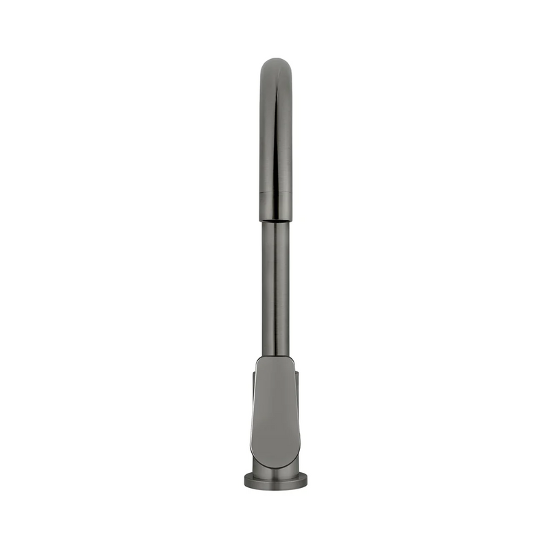Meir Round Gooseneck Sink Mixer w/Paddle Hand - PVD Gun Metal
