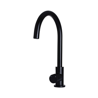 Meir Round Pinless Gooseneck Kitchen Mixer - Matte Black MK03PN