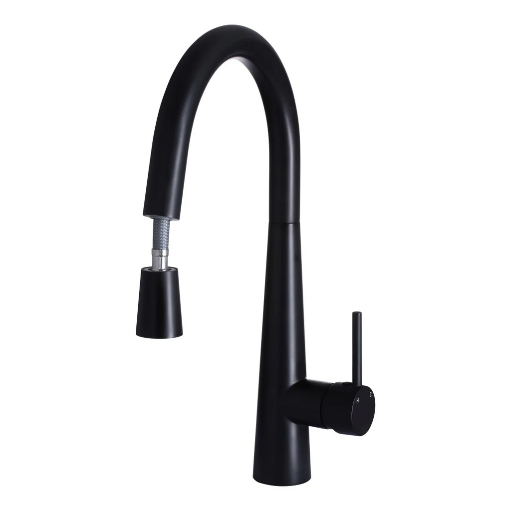 Meir Round Pull Out Sink Mixer - Matte Black - MK07