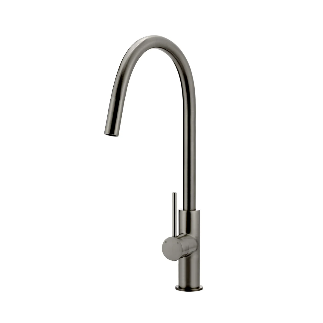 Meir Round Piccola Pull-Out Kitchen Mixer - PVD Shadow Gun Metal MK17-PVDGM