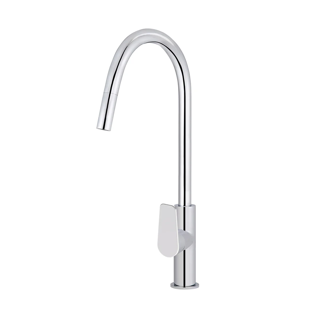 Meir Round Paddle Piccola Pull-Out Kitchen Mixer - Polished Chrome MK17PD-C