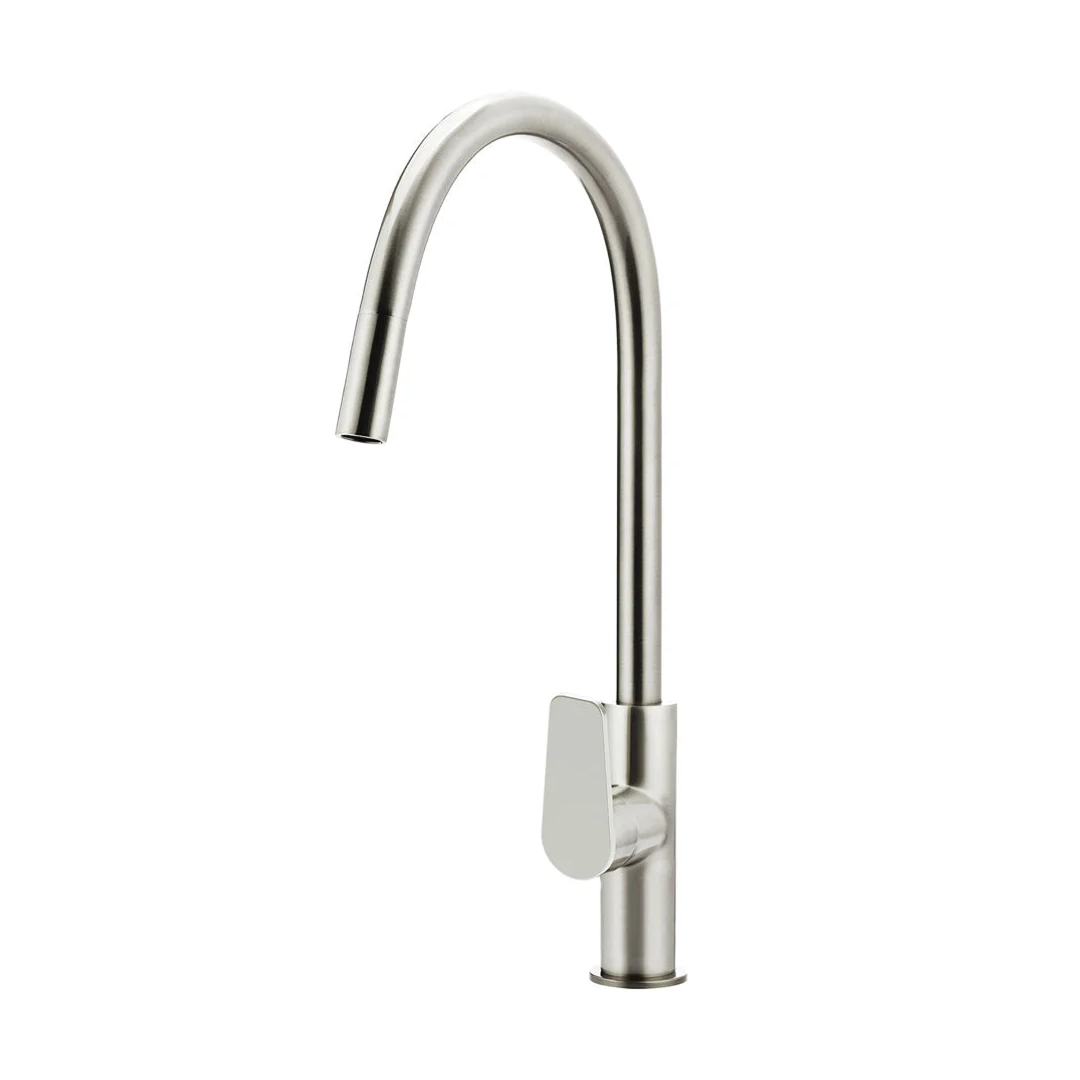Meir Round Paddle Piccola Pull-Out Kitchen Mixer - PVD Brushed Nickel MK17PD-PVDBN