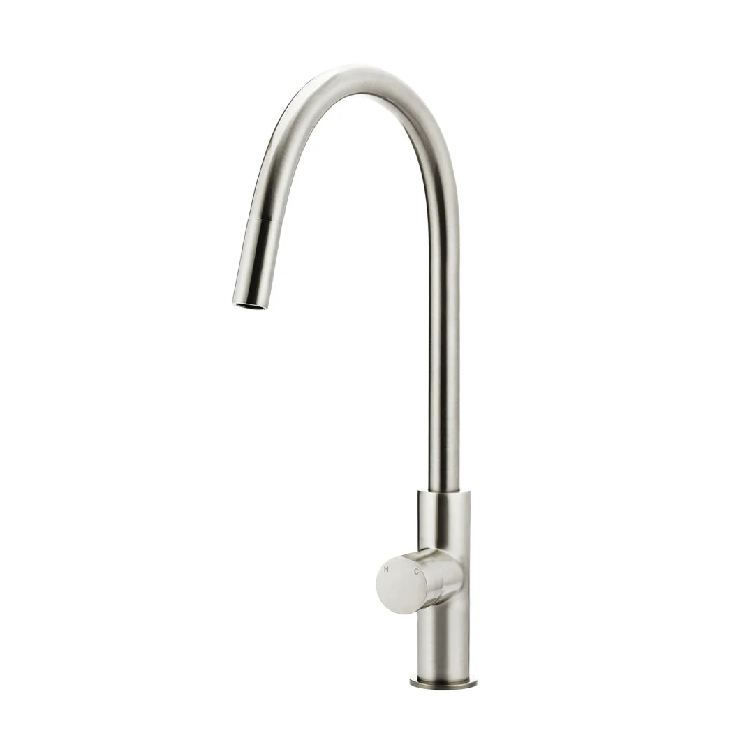 Meir Round Pinless Piccola Pull-Out Kitchen Mixer - PVD Brushed Nickel MK17PN-PVDBN