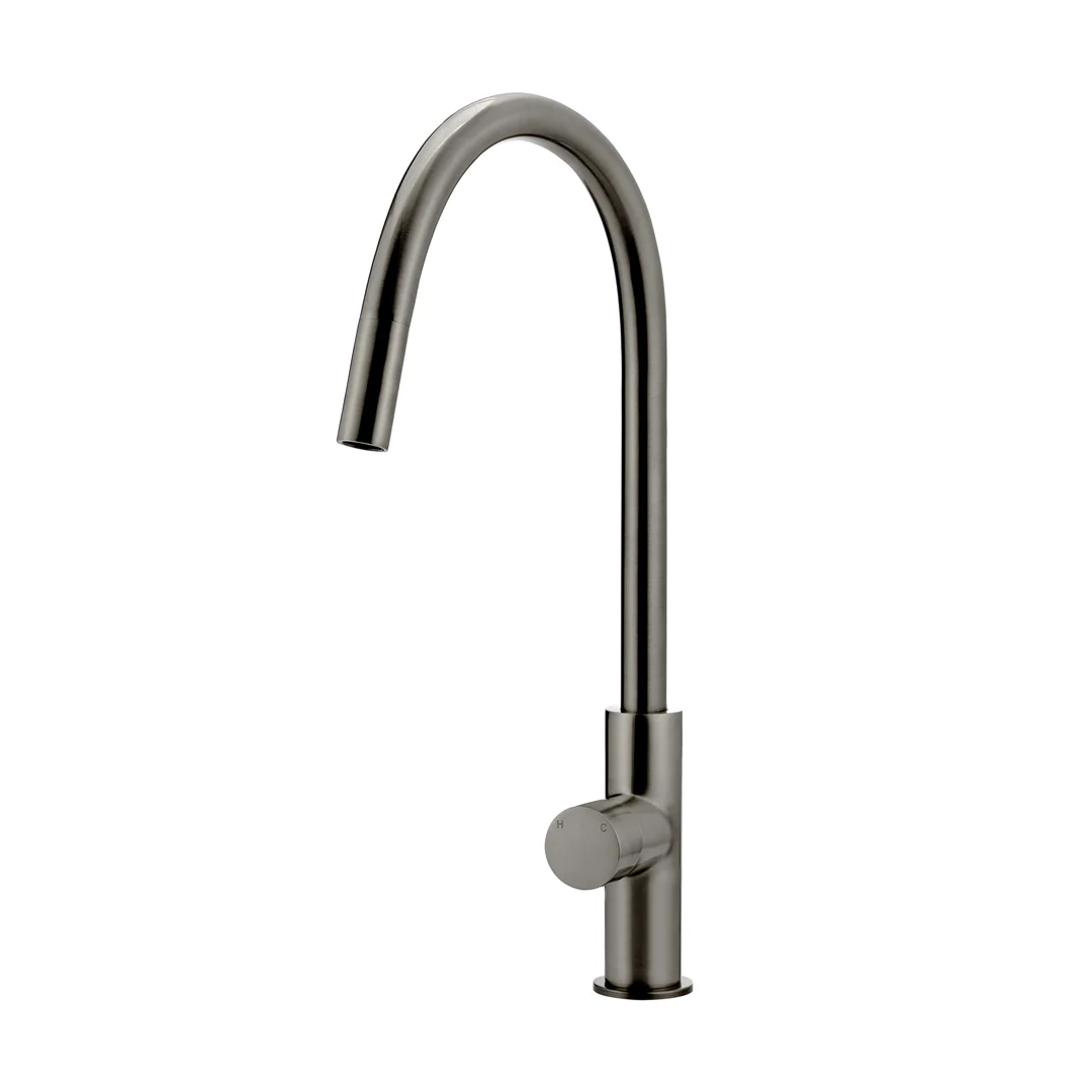 Meir Round Pinless Piccola Pull-Out Kitchen Mixer - PVD Gun Metal MK17PN-PVDGM