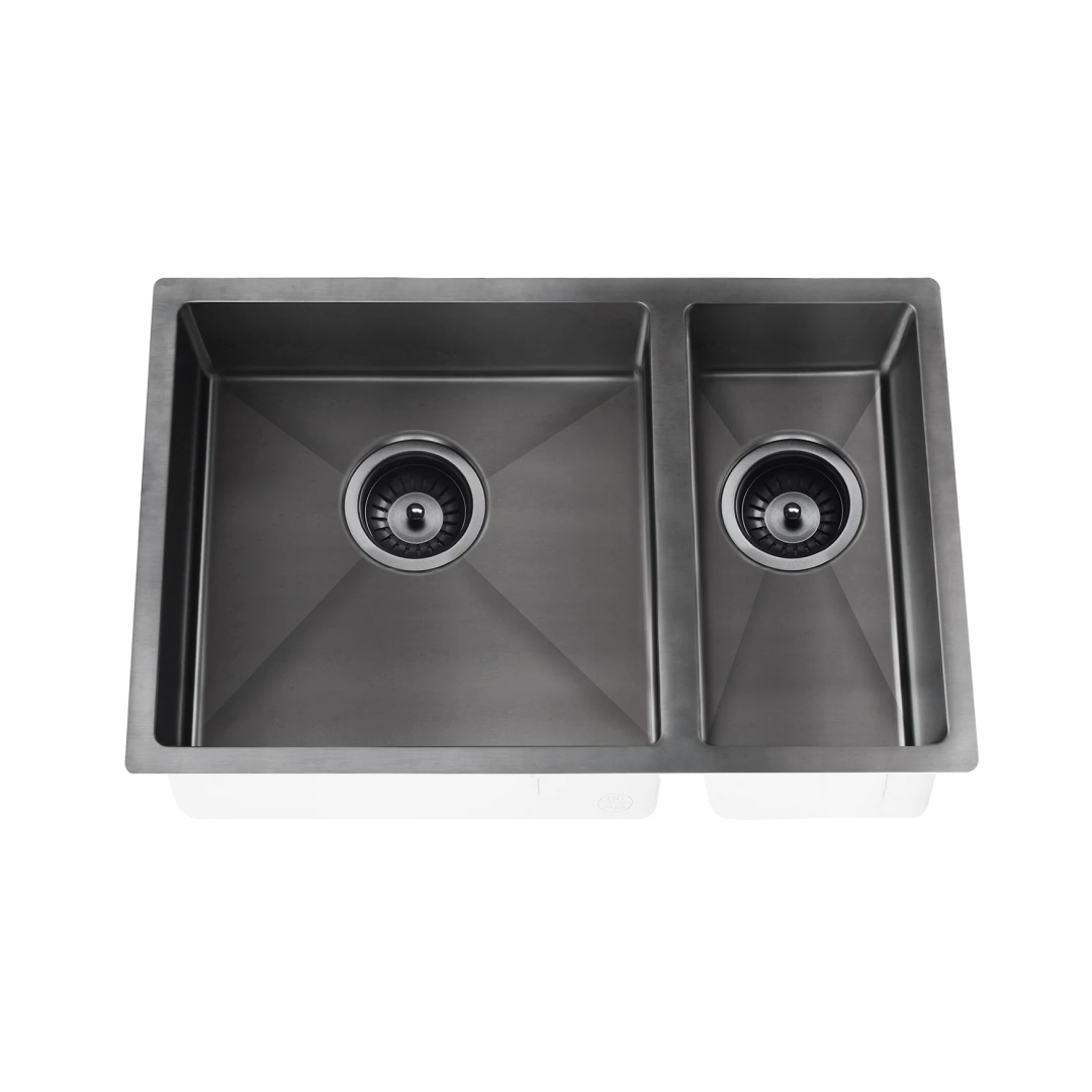 Meir Lavello 670 1 & 1/2 Bowl Sink - Brushed Gun Metal - MKSP-D670440-GM