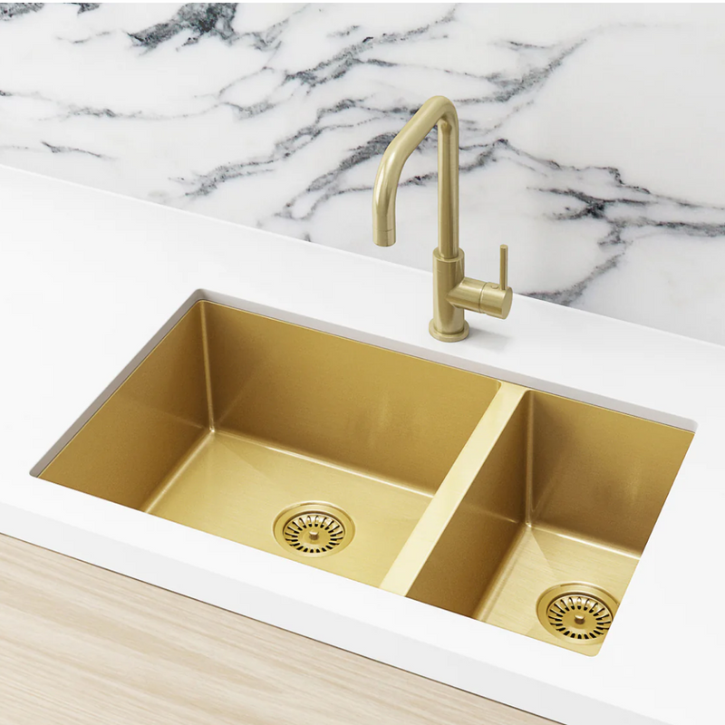 Meir Lavello 670 1 & 1/2 Bowl Sink - Brushed Bronze Gold