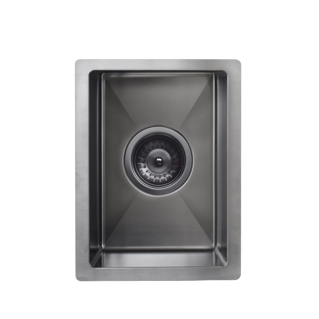 Meir Lavello 380 Single Bowl Bar Sink - Gun Metal Black - MKSP-S322222-PVDGM