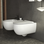 Globo Mode SenzaBrida Wall Hung Pan & Soft Close Seat - Matte White - MODEWHBO