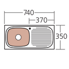 Oliveri Martini Single Bowl Left Hand Sink with Drainer - 1 Tap Hole MR501 - MR501 1TH