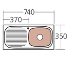 Oliveri Martini Single Bowl Right Hand Sink with Drainer - 1 Tap Hole MR502 - MR502 1TH