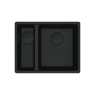 Franke Maris Undermount 1 & 1/2 Left Bowl Sink - MRG160SBLMB-B Matte Black - MRG160SBLMBB