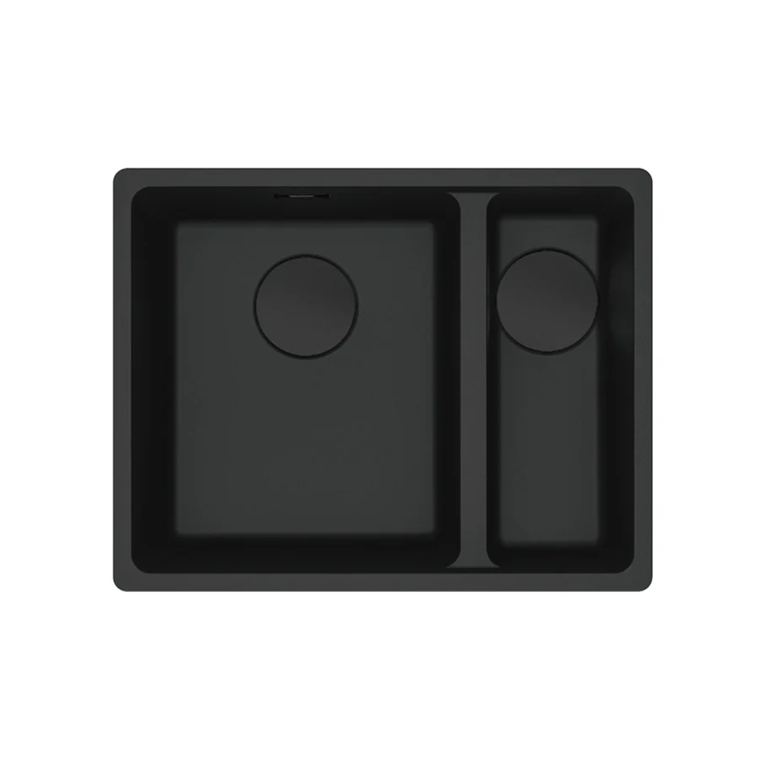 Franke Maris Undermount 1 & 1/2 Right Bowl Sink - MRG160SBRMB-B Matte Black - MRG160SBRMBB