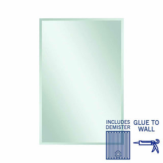 Thermogroup Montana Rectangle 25mm Bevel Edge Mirror - 1200x800mm Glue-to-Wall and Demister - MS1280GTD