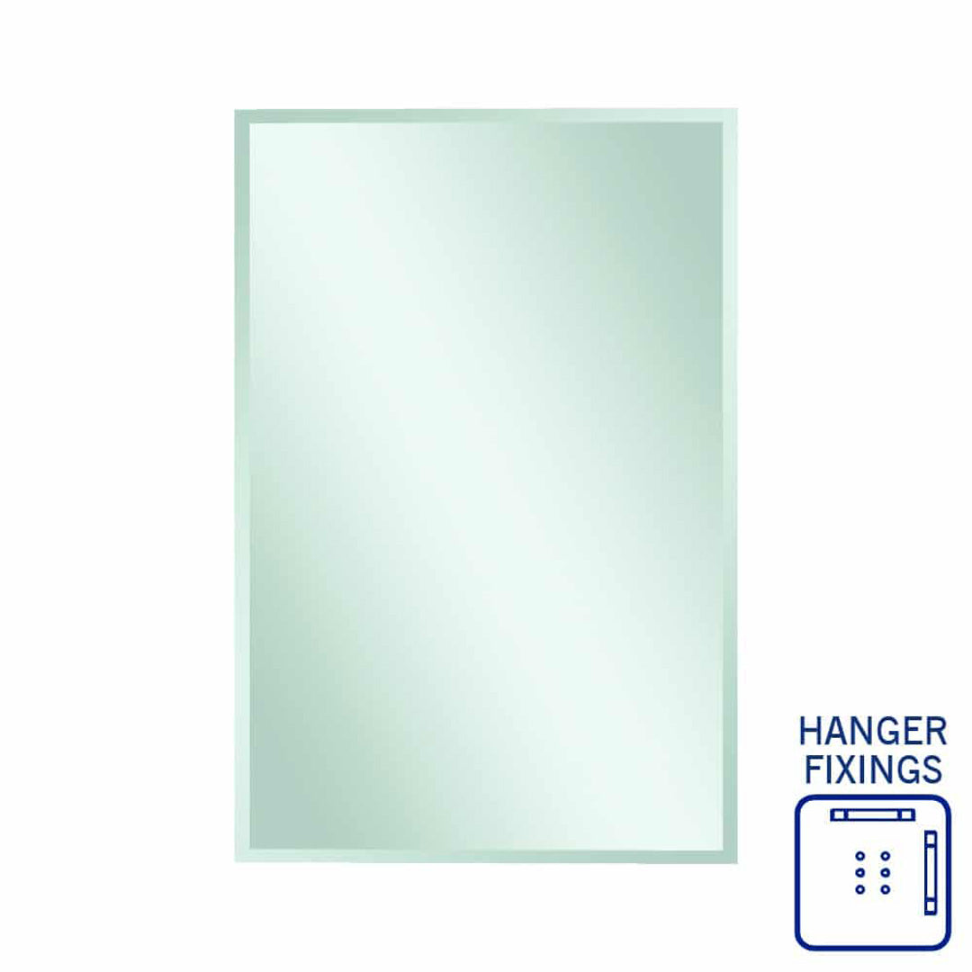 Thermogroup Montana Rectangle 25mm Bevel Edge Mirror - 1200x800mm with Hangers - MS1280HN