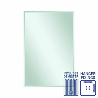 Thermogroup Montana Rectangle 25mm Bevel Edge Mirror - 1200x800mm with Hangers and Demister - MS1280HND