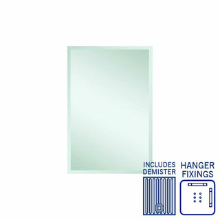Thermogroup Montana Rectangle 25mm Bevel Edge Mirror - 600x900mm with Hangers and Demister - MS6090HND