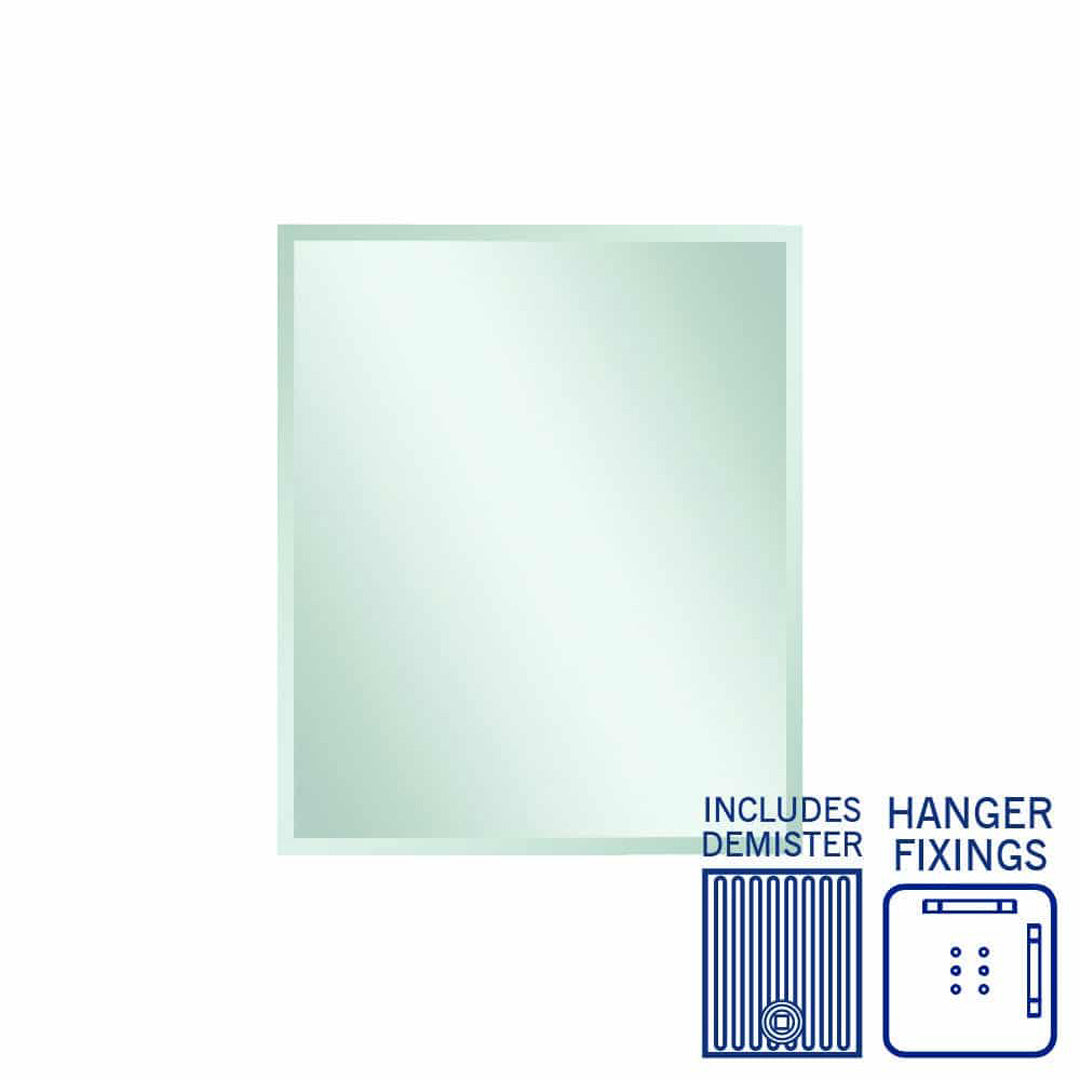 Thermogroup Montana Rectangle 25mm Bevel Edge Mirror - 900x750mm with Hangers and Demister - MS9075HND