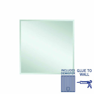 Thermogroup Montana Rectangle 25mm Bevel Edge Mirror - 900x900mm Glue-to-Wall and Demister - MS9090GTD