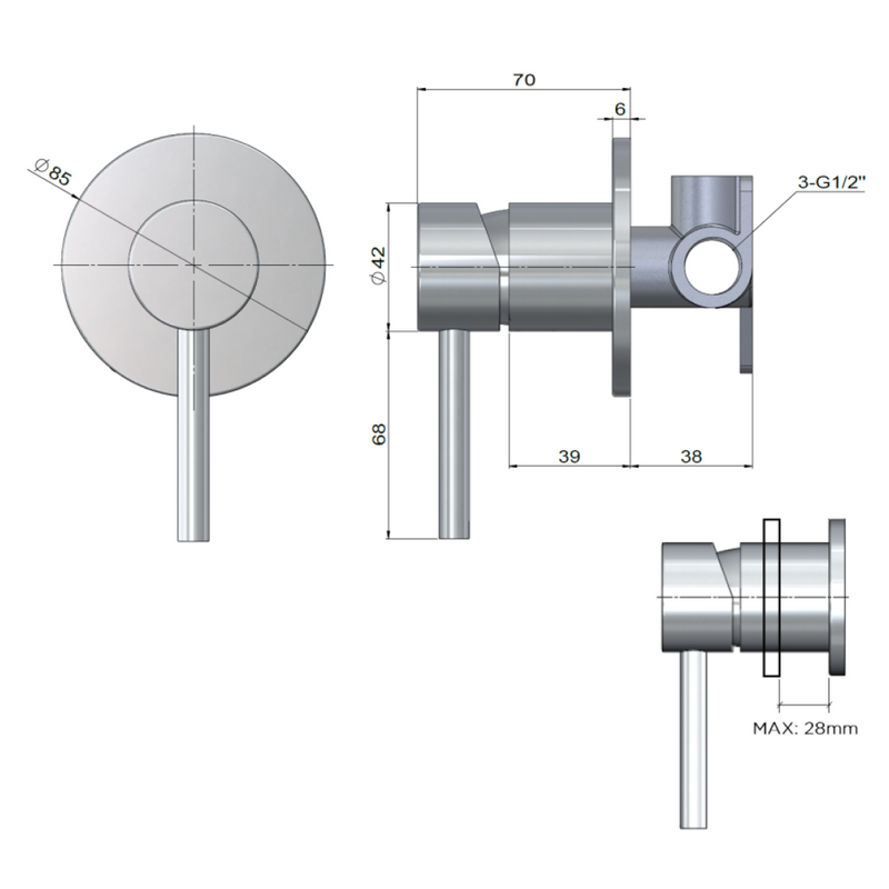 Meir Outdoor Wall Mixer/Includes In-Wall Body - 316 Stainless Steel