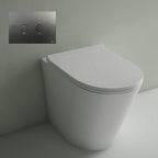 Studio Bagno Manhattan MAN002 Gloss White Wall Faced Pan including Oli 74 (Pneumatic) Cistern & Matte Black Button - MAN002 + 601602/PN + OL0878490