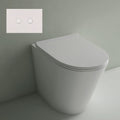 Studio Bagno Manhattan MAN002 Matte White Wall Faced Pan including Oli 74 (Pneumatic) Cistern & Matte White Button - MAN002/MW + 601602/PN + OL0216622