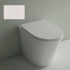 Studio Bagno Manhattan MAN002 Matte White Wall Faced Pan including Oli 74 (Pneumatic) Cistern & Matte White Button - MAN002/MW + 601602/PN + OL0216622
